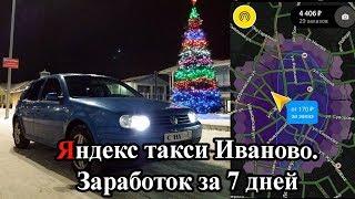 Эксперимент. Сколько можно заработать в такси за 7 дней в провинции. Предновогоднее время. Иваново.