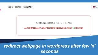 Url redirect webpage in wordpress after few 'n' seconds with countdown