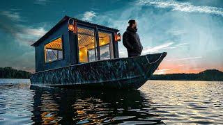 Stranded by HIGH WINDS in my BOAT CAMPER! Escaping a Storm