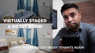 NO CHOICE BUT TO USE VIRTUALLY STAGING: real estate photography solution for messy rooms!