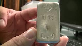 Johnson Mathey 10 oz Poured Silver Bar