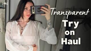 4K Transparent Try on Haul NO BRA | See through Clothes with Mary