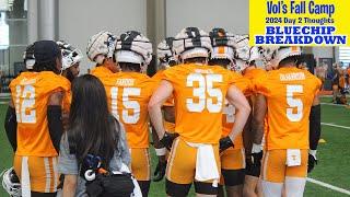 Tennessee Vols Fall Camp Day 2 Thoughts