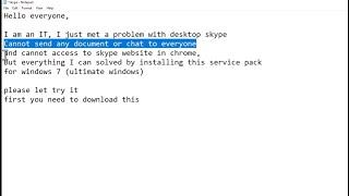 Solved 100% - Skype desktop cannot send message and cannot open skype website in chrome browser