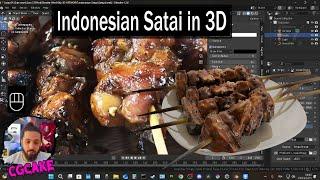 Creating an Indonesian "Satai" food  in Blender 3D