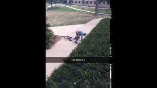 College kid tries to show off on bike doesn’t end well.........?