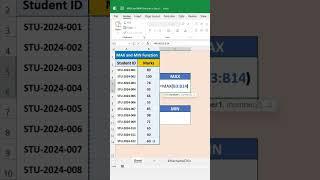 Best Way to Find Maximum and Minimum Numbers in MS Excel #excel #shorts #exceltips