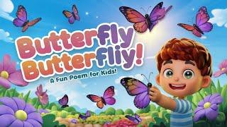  Butterfly Butterfly Poem For Kids | English Rhymes | Nursery Rhyme Butterfly Song for kids #Viral