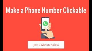 Make phone number clickable in your website  Click to Call Button - Easy Guideline YouTube