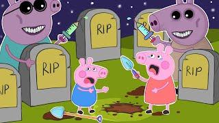 Zombie Apocalypse, , Peppa Zombie Appears at the Graveyard?? | Funny Peppa Animation