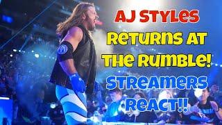 Streamers React! AJ Styles returns!! Royal Rumble 2025 #wwe #royalrumble #return