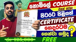 FREE Online Courses with FREE Certificates.පිටරට පිලිගත් Course එකක් නොමිලේ කරමු. 0 COST COURSE