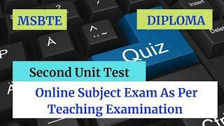 Second Class Test Of Online Subject As Per Teaching Examination Scheme/MSBTE Diploma.