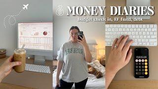 MONEY DIARIES  budget check-in, emergency fund, business income + debt free update 