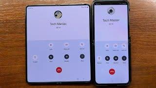 Samsung Galaxy Z Fold 5 vs Z Flip 5 Phone by Google Dialer Incoming Calls (Android 13, One UI 5.1.1)