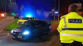 POLICE SURROUND Reading Japanese Meet! - Modified Cars Leaving a Car Meet!