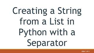 Creating a String from a List in Python with a Separator