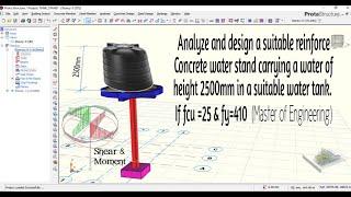 Single  Column Water Stand Analysis & Design in Protastructure