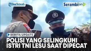 Oknum Polisi yang Selingkuh dengan Istri TNI Lesu saat Upacara Pemecatannya