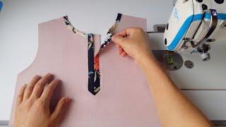 Best easy method Placket cutting and stitching| neck design