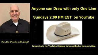 Anyone can Draw with One Line Only - "Cowboy Hat"