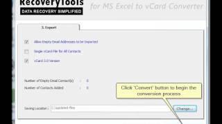 RecoveryTools MS Excel to vCard Converter