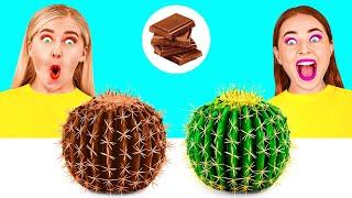 Real Food vs Chocolate Food Challenge | Funny Kitchen Hacks by TeenTeam Challenge