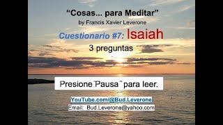 Cuestionario 7 - ¨Isaiah¨ by Francis Xavier Leverone