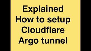 Hands On! Explained how to setup and run the #cloudflare argo tunnel in few minutes. #cloudflare