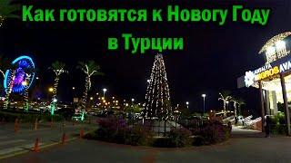 New Year, Christmas in Antalya | Walk in Turkey in Full HD