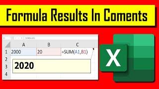 How To Add Formula Result In Comments In Microsoft Excel