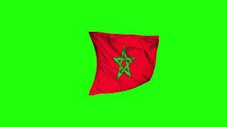 3d flag of Morocco green screen effects video 2021