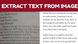 How to extract text from image || Convert image into text || Onkar Jha