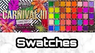 Bperfect Carnival 3 LOVE TAHITI Eyeshadow Palette Swatches