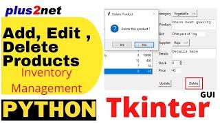 Tkinter Project to add update delete and manage stock of  products by using MySQL or SQLite database