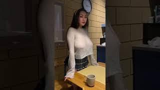 Louisa Khovanski new Reel Transparent clothes big nipples #shorts #viral #trending #youtubeshorts