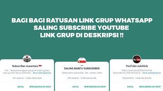 Bagi Bagi Link Grup WhatsApp Saling Subscribe YouTube