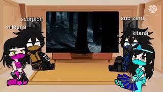 scorpion x mileena y sub zero x kitana react to trailer de mortal kombat x