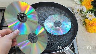 Geniale Idee! Kochen Sie eine alte CD 3 Minuten lang, das Ergebnis ist großartig. Super recycelt
