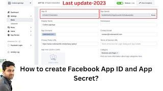 How to create Facebook App ID and App secret for add in website 2023Add facebook login in your web