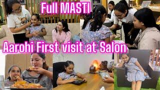 Aarohi Visited Salon For the First time || K Garin salon ma || AARSU FAMILY || CANVAS SALON BUTWAL