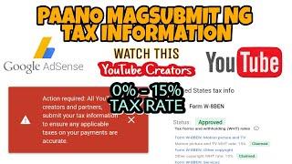 TAX INFORMATION Guide Google Adsense | 0%-15% Tax Rate | YouTube Creators Tax Update 2021