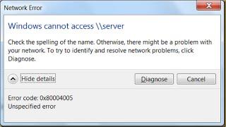 FIX: Windows cannot access "sharedpath" Error code: 0x80004005