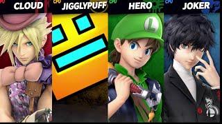 Candyman Cloud vs Geometry Dash Cube vs Eightigi vs Joker Glassesless (Cloud Request): SSBU Mods