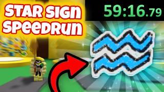 Trash To Star Sign Speedrun in 1 HOUR (Bee Swarm Simulator)