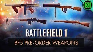 Battlefield 1: BF5 PRE-ORDER GUNS REVIEW (Weapon Guide) | BF1 New Weapons | Battlefield 5 Pre-order