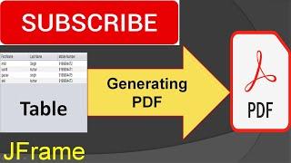 Generate Pdf in java from Table