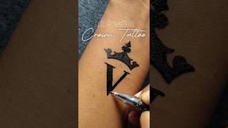 crown  letter V tattoo idea...#tattoo #art #asmr #shorts #ytshorts #trending #viralshorts