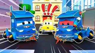 Tow truck CONFUSES hurt SUPER TRUCK with EVIL TWIN|Emergency vehicles for Kids|Car Repair