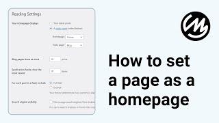 How to set a page as homepage in WordPress